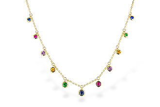 A291-88760: NECK .90 TW MULTI-COLOR SAPPH & GREEN GARNET (18")