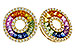A292-76033: EARRINGS 2.10 MULTI-COLOR SAPP 2.37 TGW