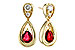A292-76042: EARRINGS .40 RUBY .52 TGW (4x3 RUBY)
