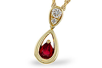 B292-76042: NECKLACE .20 RUBY .26 TGW (4x3 RUBY)