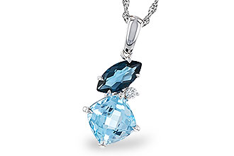 C292-76915: NECKLACE 2.37 TW BLUE TOPAZ 2.40 TGW