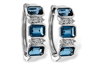 E292-75160: EARRINGS 1.37 TW LONDON BLUE TOPAZ 1.48 TGW