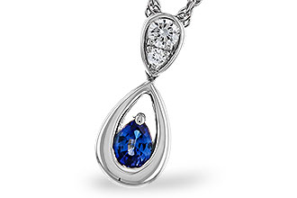 E292-76051: NECKLACE .21 SAPPHIRE .27 TGW (4x3 SAPP)