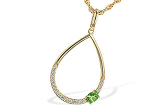 H208-26051: NECK .17 GREEN GARNET .26 TGW