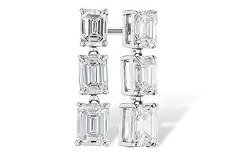K291-83351: EARRINGS 1.12 TW EMERALD CUTS