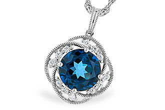 L291-85160: NECK 2.90 LONDON BLUE TOPAZ 3.05 TGW (9MM LBT)