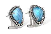 M205-47869: EARR 3.38 BLUE TOPAZ 3.59 TGW