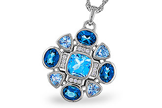 M292-76005: NECKLACE 3.19 TW BLUE TOPAZ 3.25 TGW