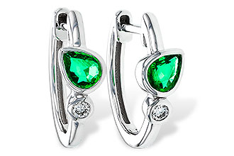 M292-77905: EARRINGS .38 TW EMERALD .44 TGW